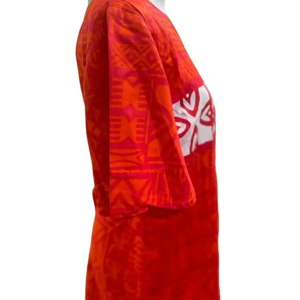 Pacific Hawaiian Surf Wm’s Sz Lrg Orange Red Tropical 1970’s Parachute Dress